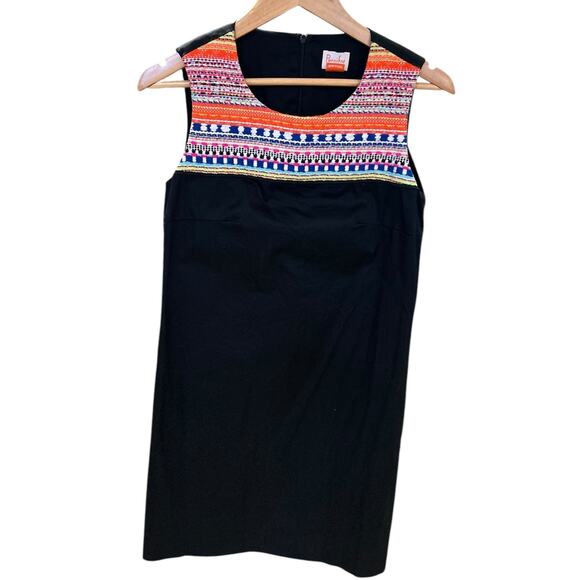 Persifor Dresses & Skirts - PERSIFOR Black Sleeveless Embroidered Tweed Woven Textile Dress Women's SMALL
